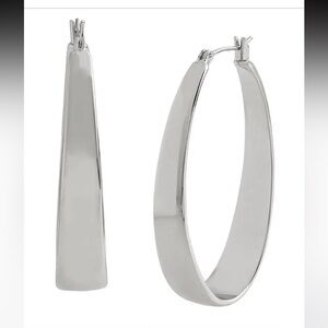 Robert Lee Morris Soho Modernist silver oval hoop 2” Earrings